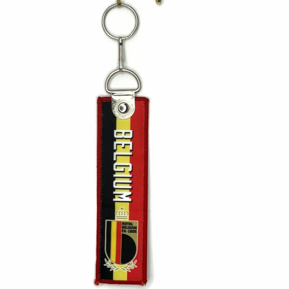 Belgium Red Black Yellow Fabric Keychain